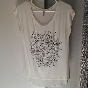 Off White Hi/Low Sun & Moon Blouse